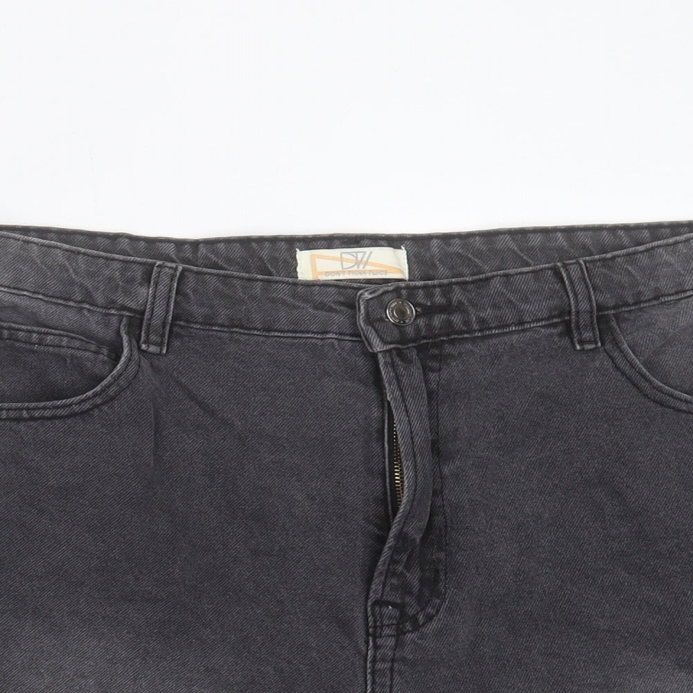 Dont think twice Womens Black Cotton Boyfriend Shorts Size 20 L4 in Regular Button