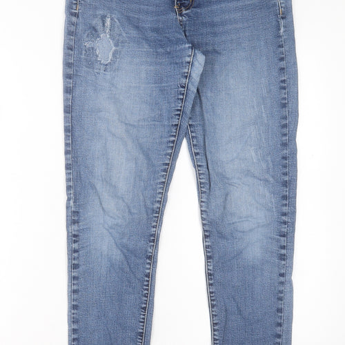 SCOUT Womens Blue Cotton Skinny Jeans Size 30 in L28 in Regular Button