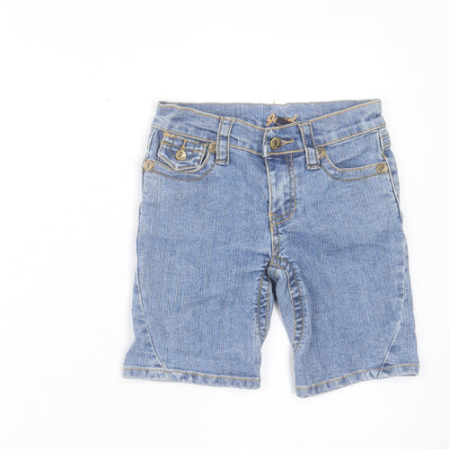 Jewel Boys Blue Cotton Bermuda Shorts Size 10 Years Regular Buckle