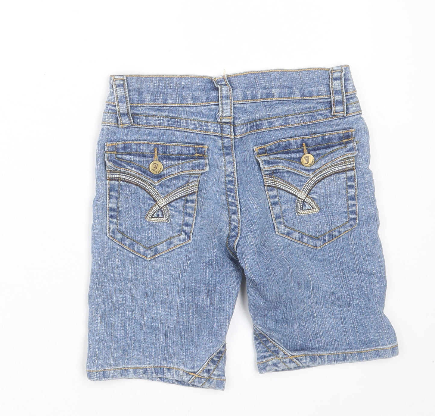 Jewel Boys Blue Cotton Bermuda Shorts Size 10 Years Regular Buckle