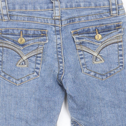 Jewel Boys Blue Cotton Bermuda Shorts Size 10 Years Regular Buckle