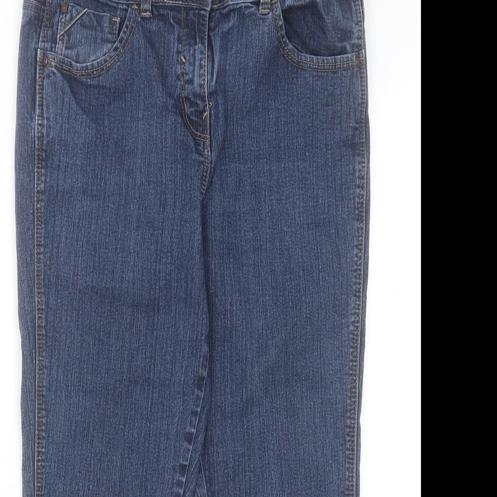George Womens Blue Cotton Cropped Jeans Size 12 L21 in Regular Button