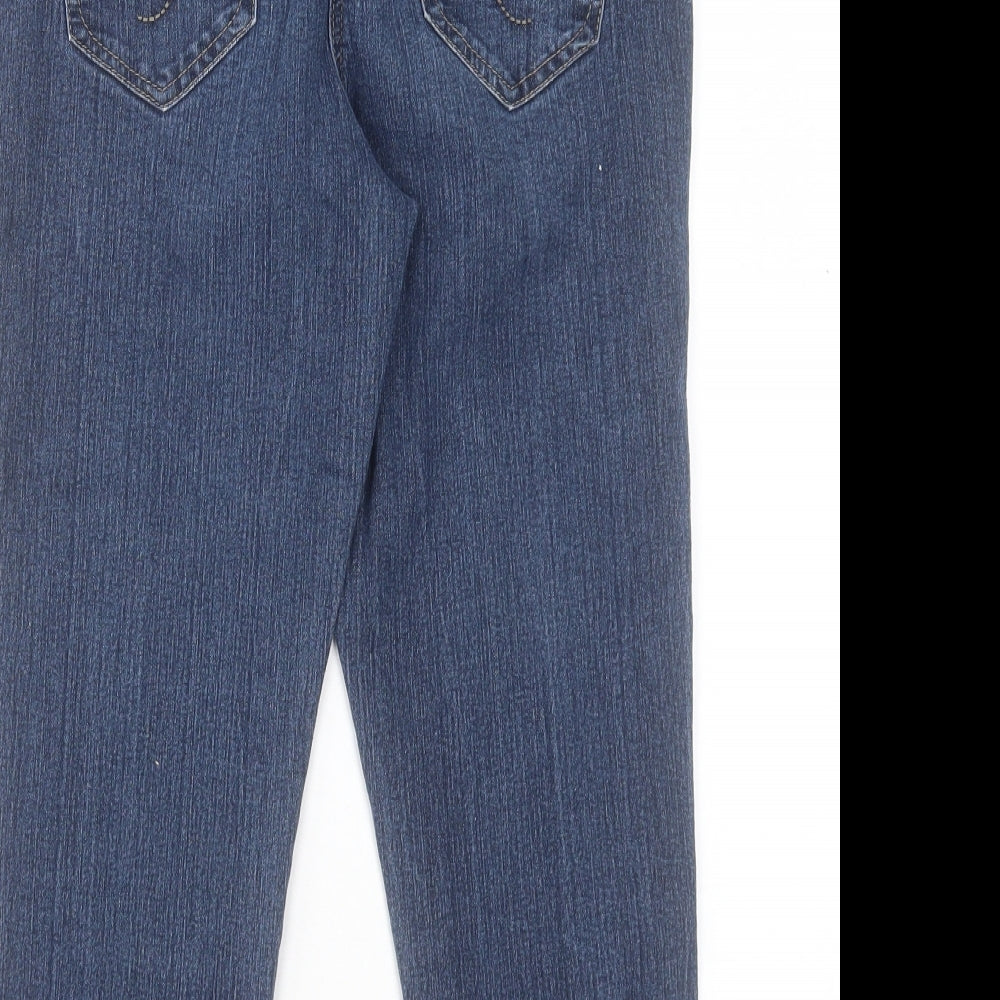 George Womens Blue Cotton Cropped Jeans Size 12 L21 in Regular Button