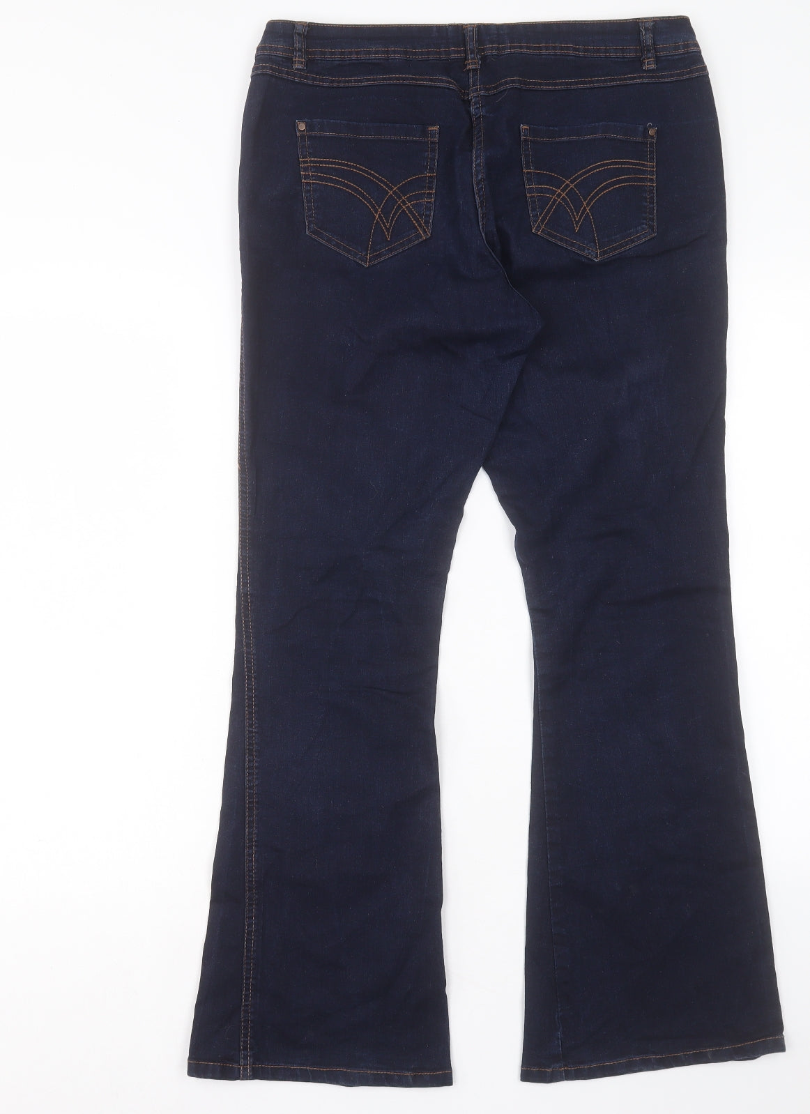 River Island Womens Blue Cotton Bootcut Jeans Size 20 L30 in Regular Button