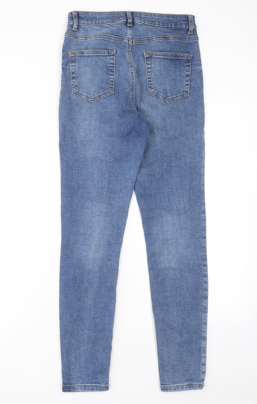 Denim & Co. Womens Blue Cotton Skinny Jeans Size 10 L27 in Regular Button