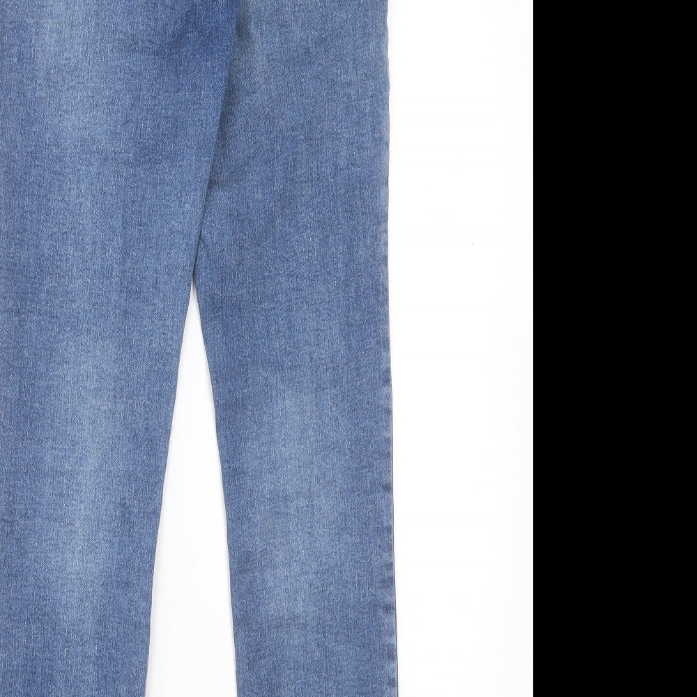 Denim & Co. Womens Blue Cotton Skinny Jeans Size 10 L27 in Regular Button