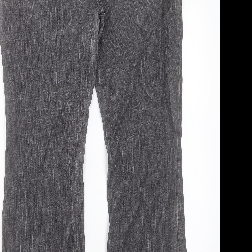 Marks and Spencer Womens Black Cotton Straight Jeans Size 16 L28 in Regular Button