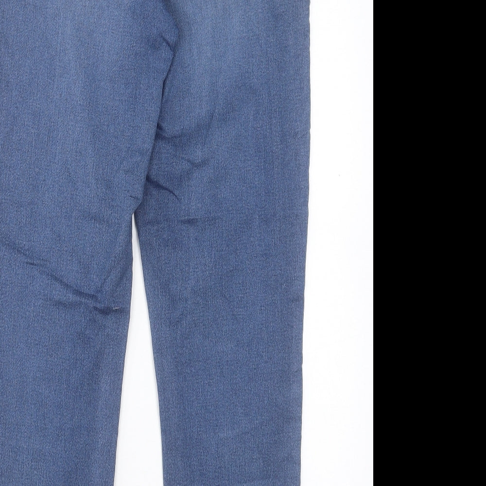 Papaya Womens Blue Cotton Straight Jeans Size 14 L29 in Regular Button