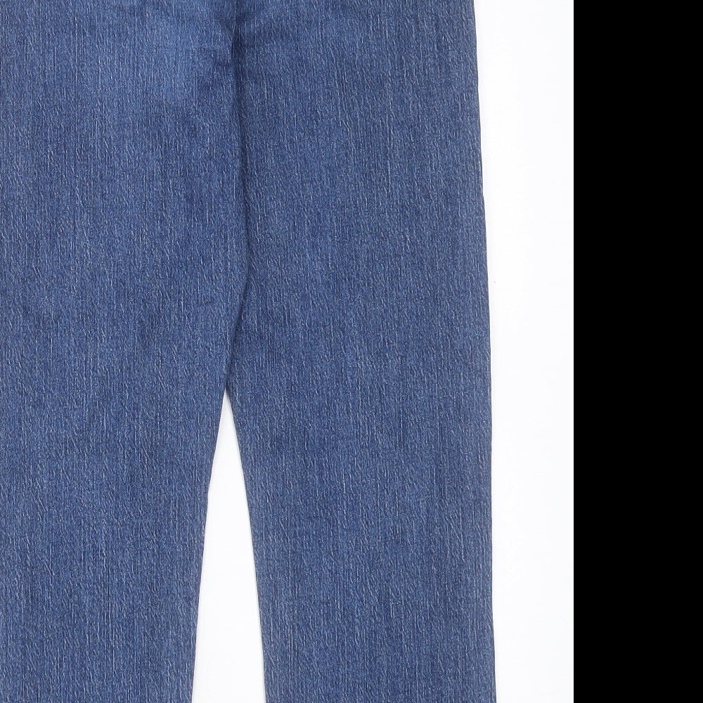 George Womens Blue Cotton Straight Jeans Size 14 L26 in Regular Button