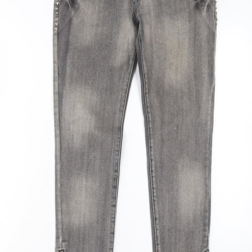 ROMP Womens Grey Cotton Skinny Jeans Size 28 in L30 in Regular Button