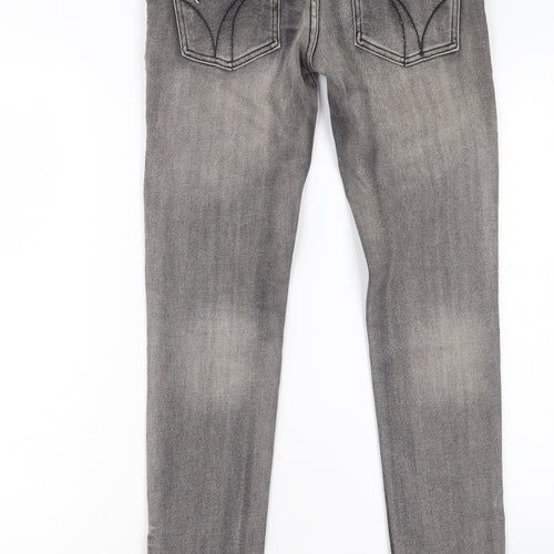 ROMP Womens Grey Cotton Skinny Jeans Size 28 in L30 in Regular Button
