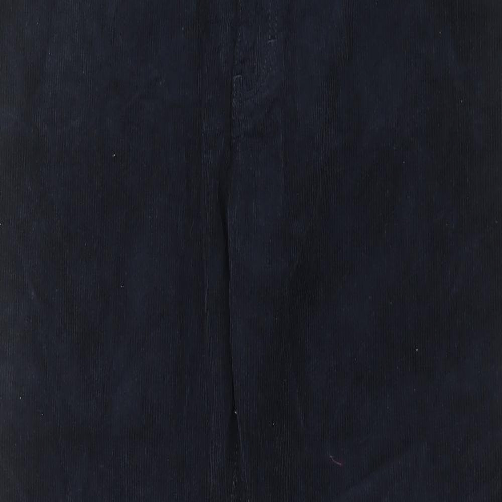 Marks and Spencer Mens Blue Cotton Trousers Size 36 in L31 in Regular Button