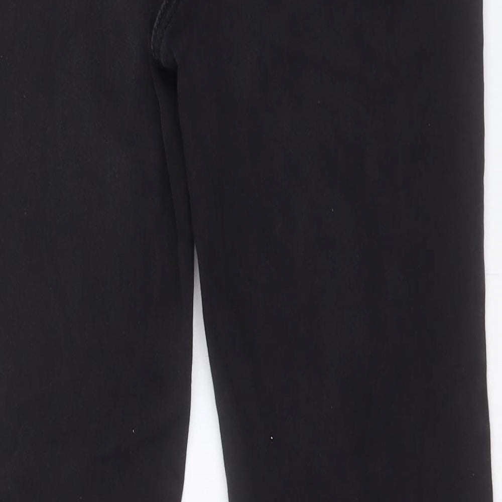 Marks and Spencer Womens Black Cotton Straight Jeans Size 10 L28 in Regular Button