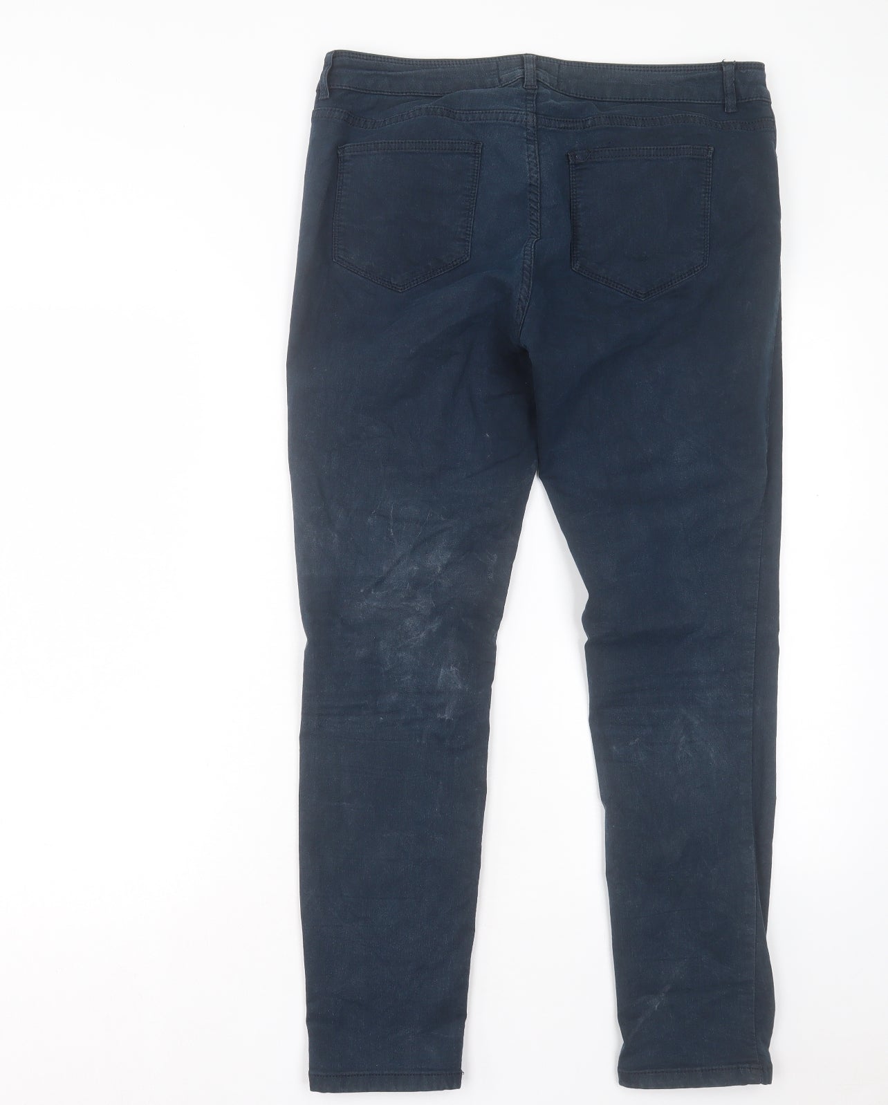 Fat Face Womens Green Cotton Straight Jeans Size 14 L28 in Regular Button