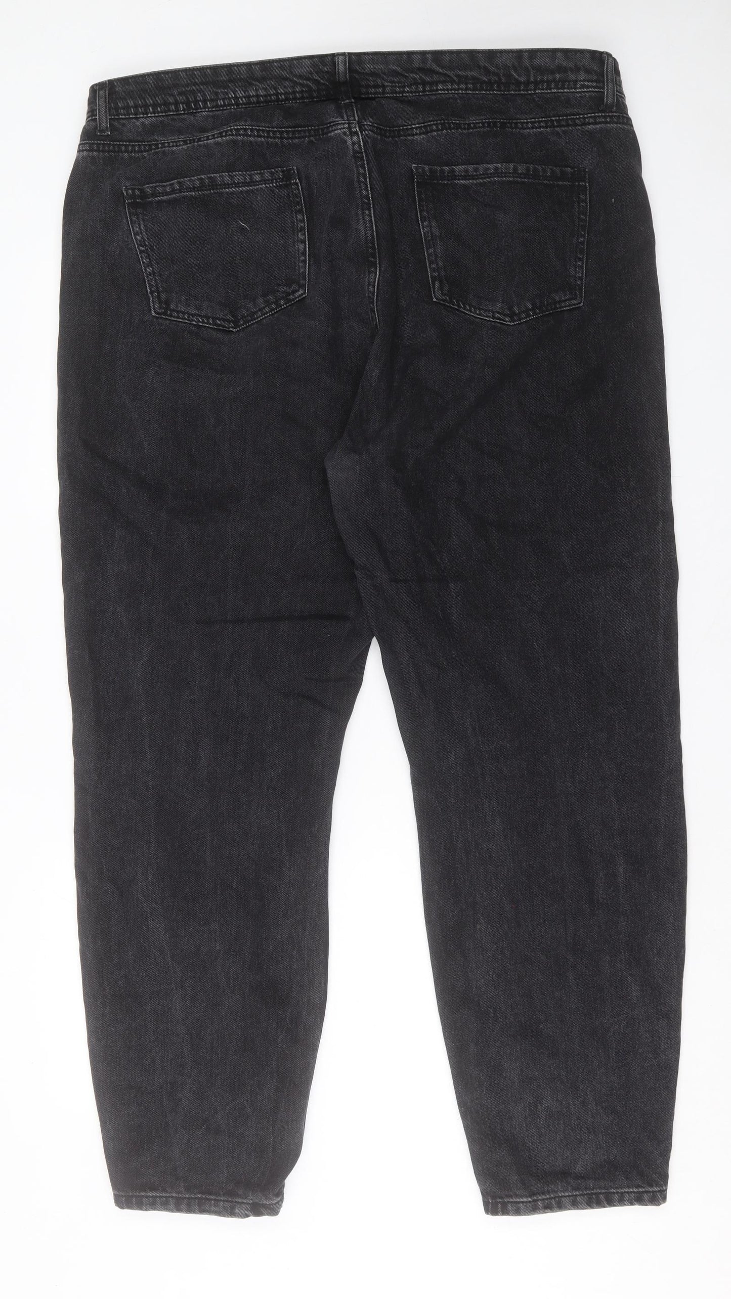 Denim & Co. Womens Black Cotton Straight Jeans Size 20 L30 in Regular Button
