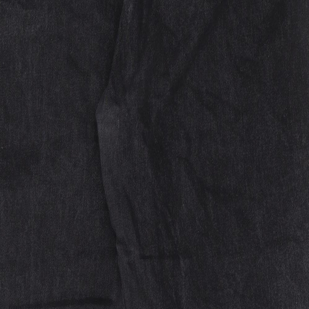 Denim & Co. Womens Black Cotton Straight Jeans Size 20 L30 in Regular Button