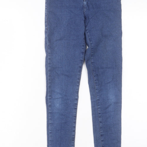 Topshop Womens Blue Cotton Skinny Jeans Size 28 in L29 in Regular Button