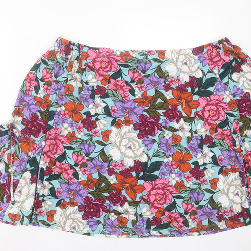 Capsule Womens Multicoloured Floral Polyester Basic Blouse Size 18 Boat Neck