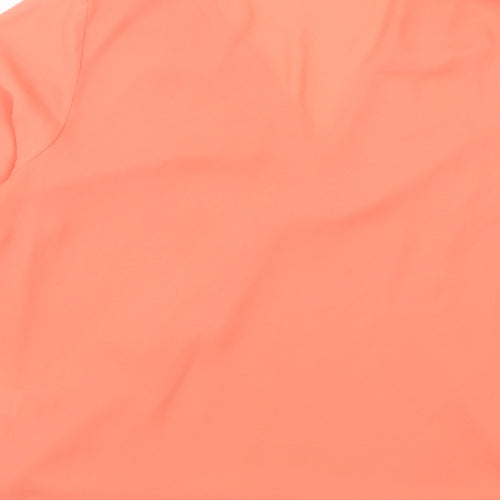 Marks and Spencer Womens Orange Polyester Basic Blouse Size 14 V-Neck
