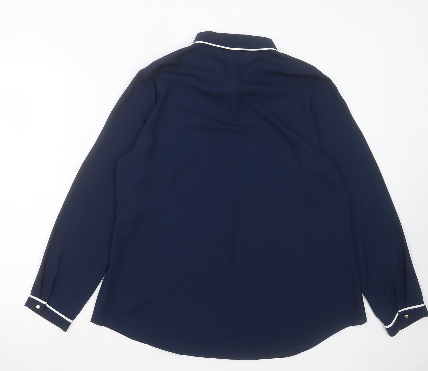 Dorothy Perkins Womens Blue Polyester Basic Blouse Size 16 Collared
