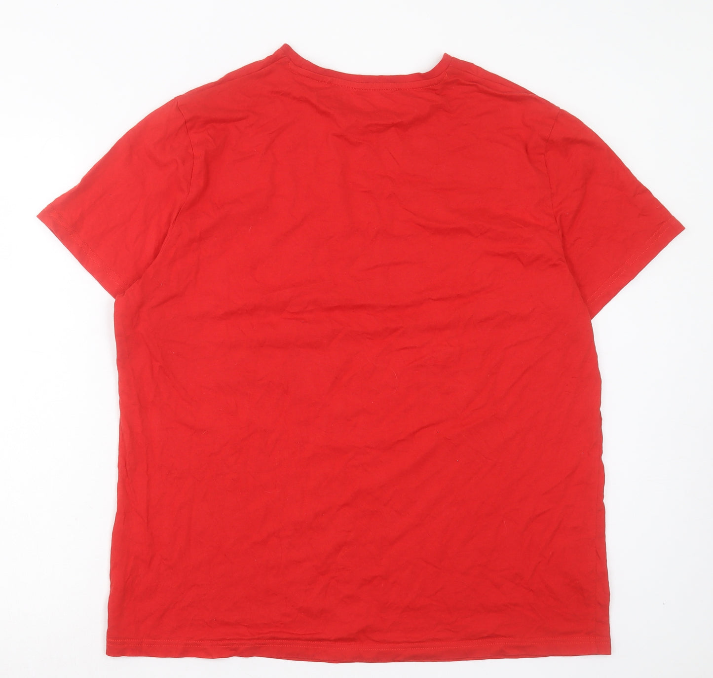 George Mens Red Cotton T-Shirt Size XL Crew Neck - Its All Good In The Pud.