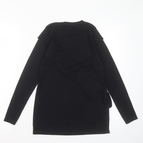 Boohoo Womens Black Crew Neck Polyester Pullover Jumper Size 10