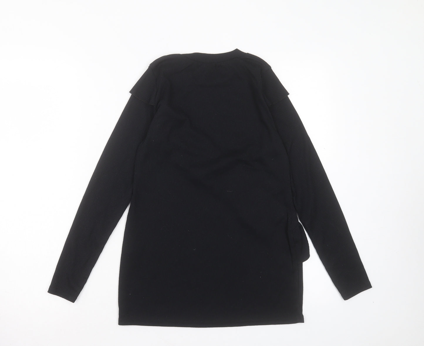 Boohoo Womens Black Crew Neck Polyester Pullover Jumper Size 10
