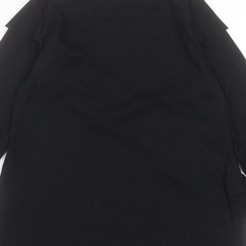Boohoo Womens Black Crew Neck Polyester Pullover Jumper Size 10