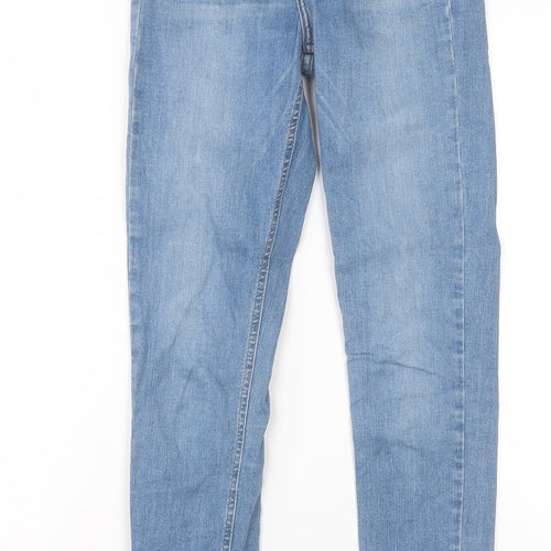 Topshop Womens Blue Cotton Skinny Jeans Size 26 in L29 in Regular Button