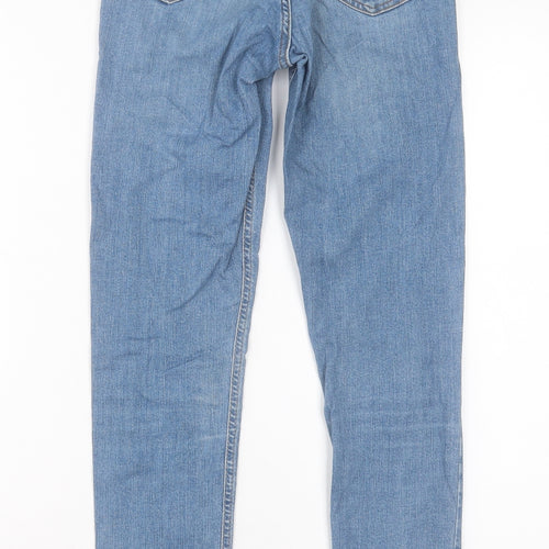 Topshop Womens Blue Cotton Skinny Jeans Size 26 in L29 in Regular Button
