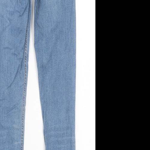 Topshop Womens Blue Cotton Skinny Jeans Size 26 in L29 in Regular Button