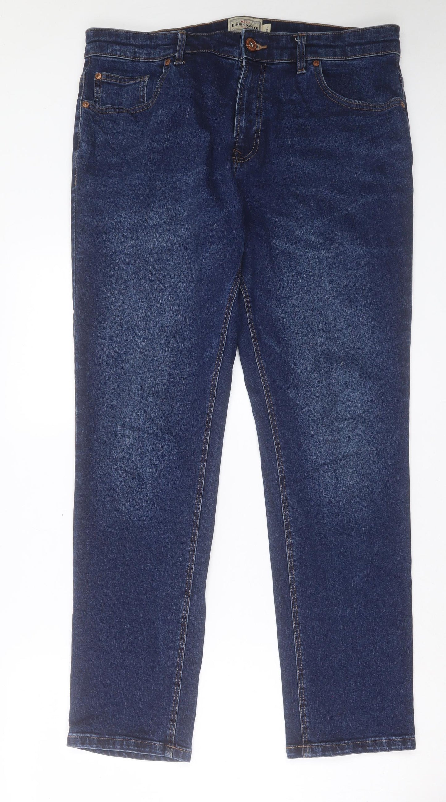 NEXT Mens Blue Cotton Straight Jeans Size 34 in L31 in Slim Button