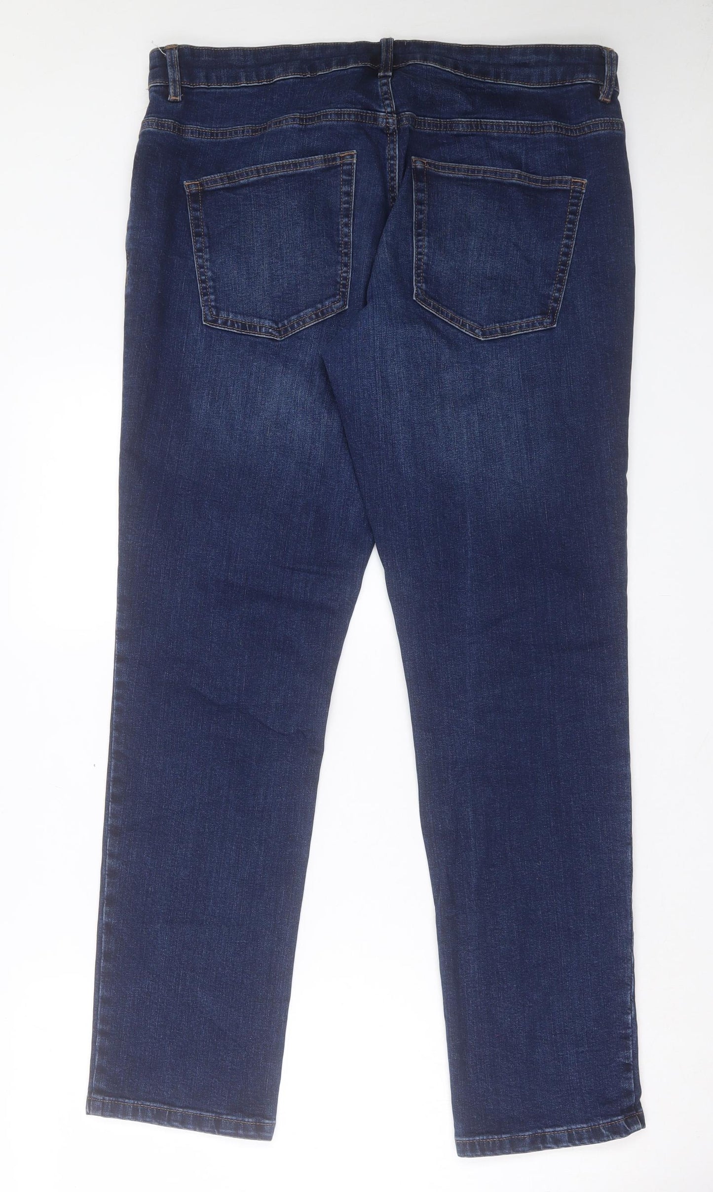 NEXT Mens Blue Cotton Straight Jeans Size 34 in L31 in Slim Button