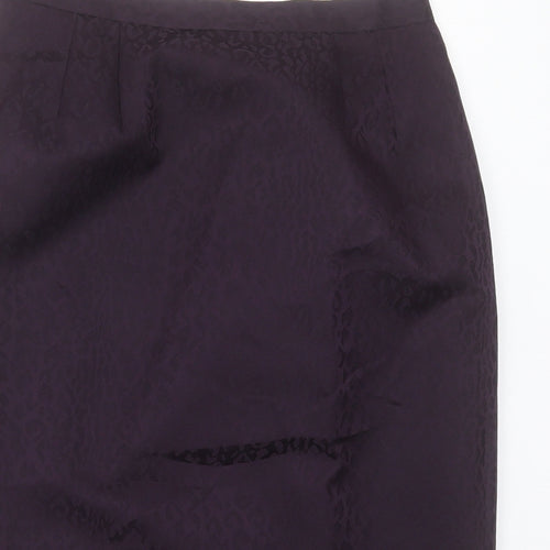 kaspa Womens Purple Animal Print Polyester Straight & Pencil Skirt Size 10 Button