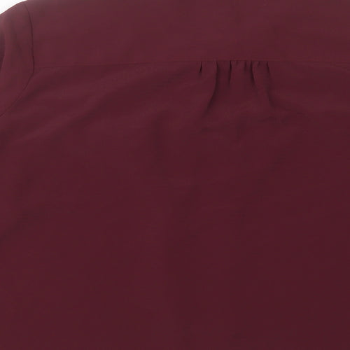 Marks and Spencer Womens Purple Polyester Basic Button-Up Size 18 Collared - Lace Detail