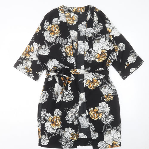 River Island Womens Black Floral Jacket Size 8