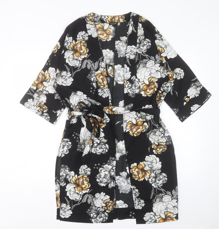River Island Womens Black Floral Jacket Size 8