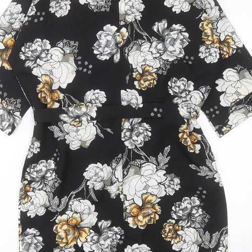 River Island Womens Black Floral Jacket Size 8