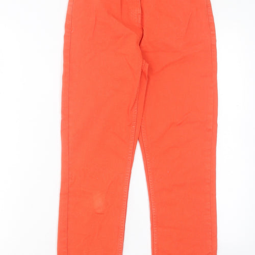 NEXT Womens Orange Cotton Cropped Jeans Size 6 L24 in Slim Button