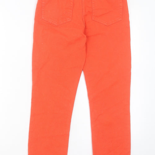 NEXT Womens Orange Cotton Cropped Jeans Size 6 L24 in Slim Button