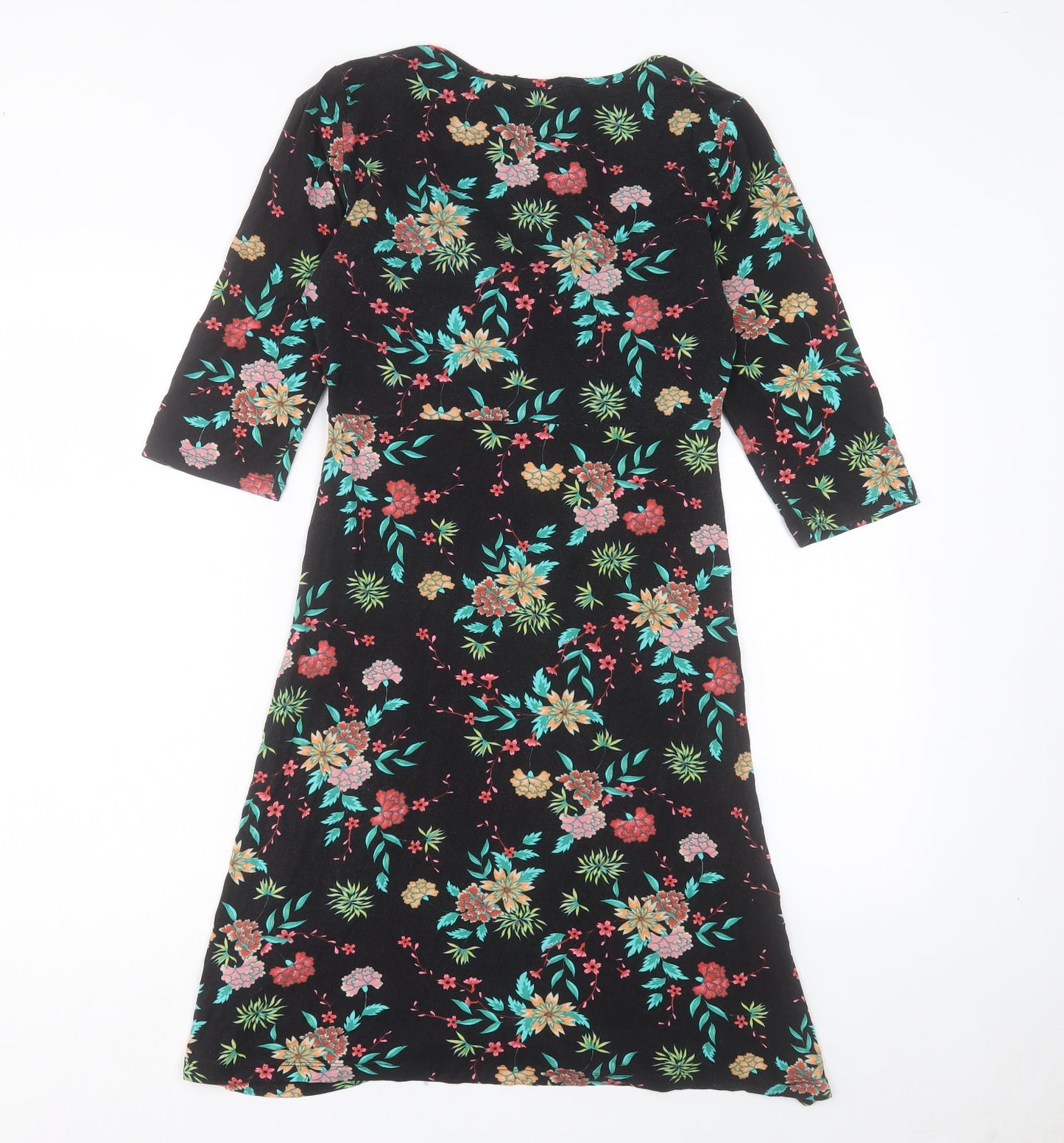 Joe Browns Womens Multicoloured Floral Viscose A-Line Size 12 V-Neck Pullover - Twist Front