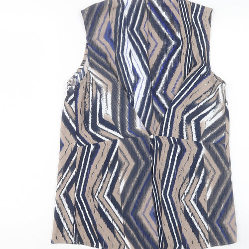 Warehouse Womens Multicoloured Geometric Polyester Basic Tank Size 14 Crew Neck