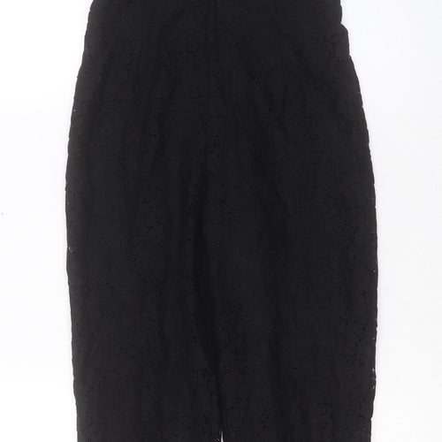Missguided Womens Black Polyester Jumpsuit One-Piece Size 6 Button