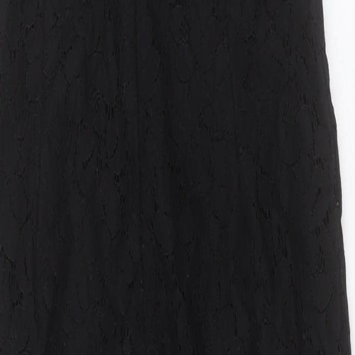 Missguided Womens Black Polyester Jumpsuit One-Piece Size 6 Button