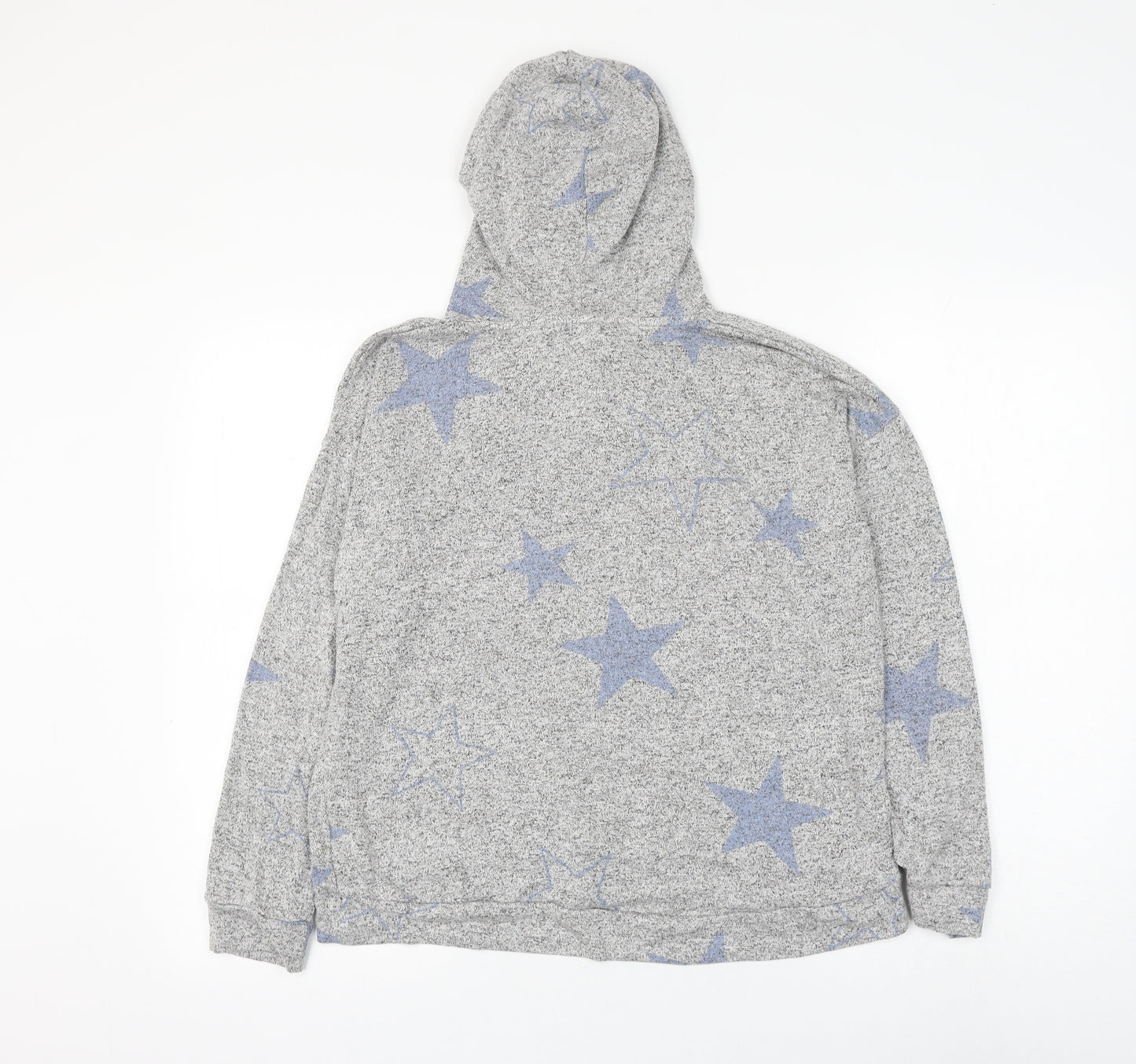 Marks and Spencer Womens Grey Geometric Viscose Pullover Hoodie Size 12 Pullover - Star