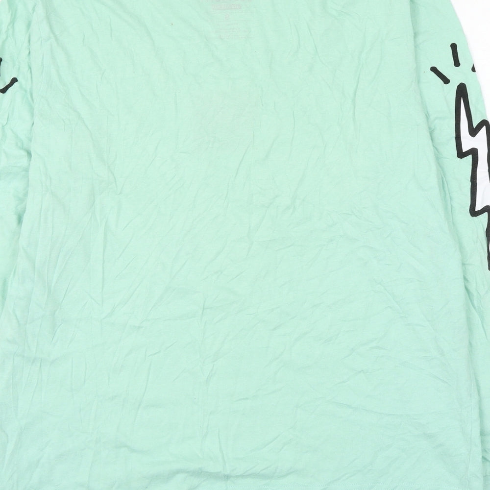 Element Mens Green Cotton T-Shirt Size S Round Neck