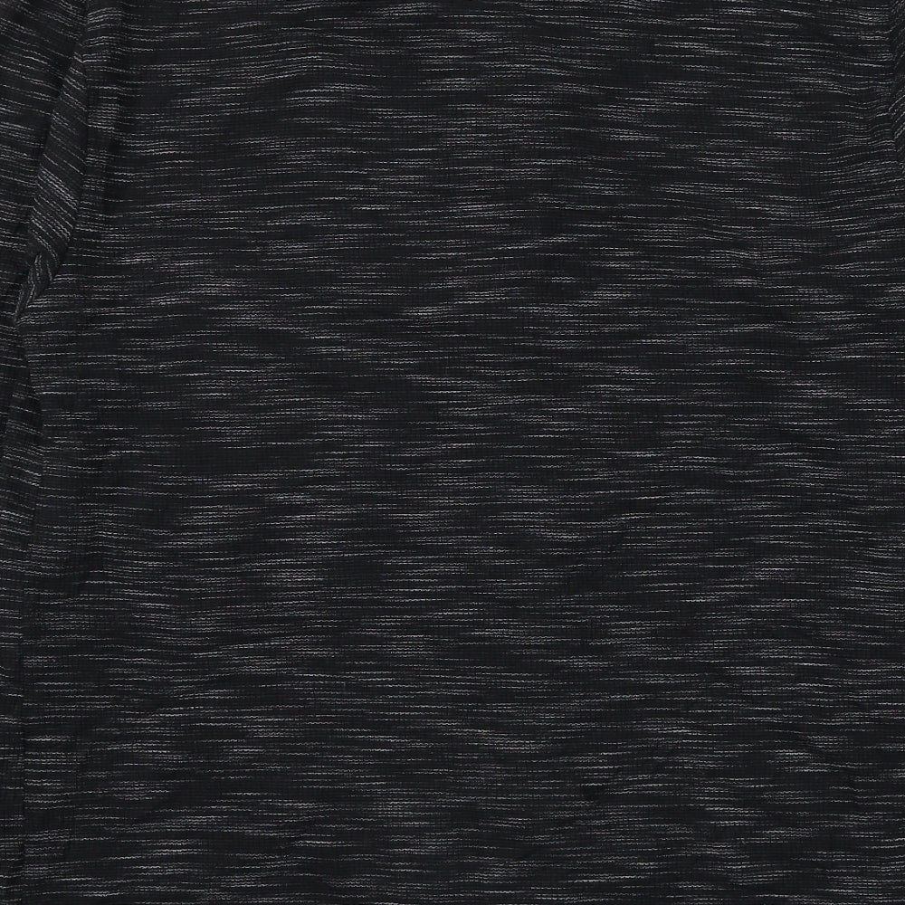 BoohooMAN Mens Black Striped Cotton Button-Up Size M Collared Button