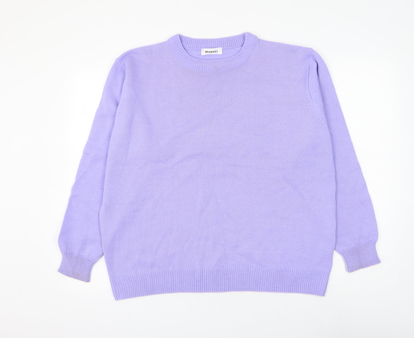 damar Womens Purple Round Neck Acrylic Pullover Jumper Size 20 - Size 20-22