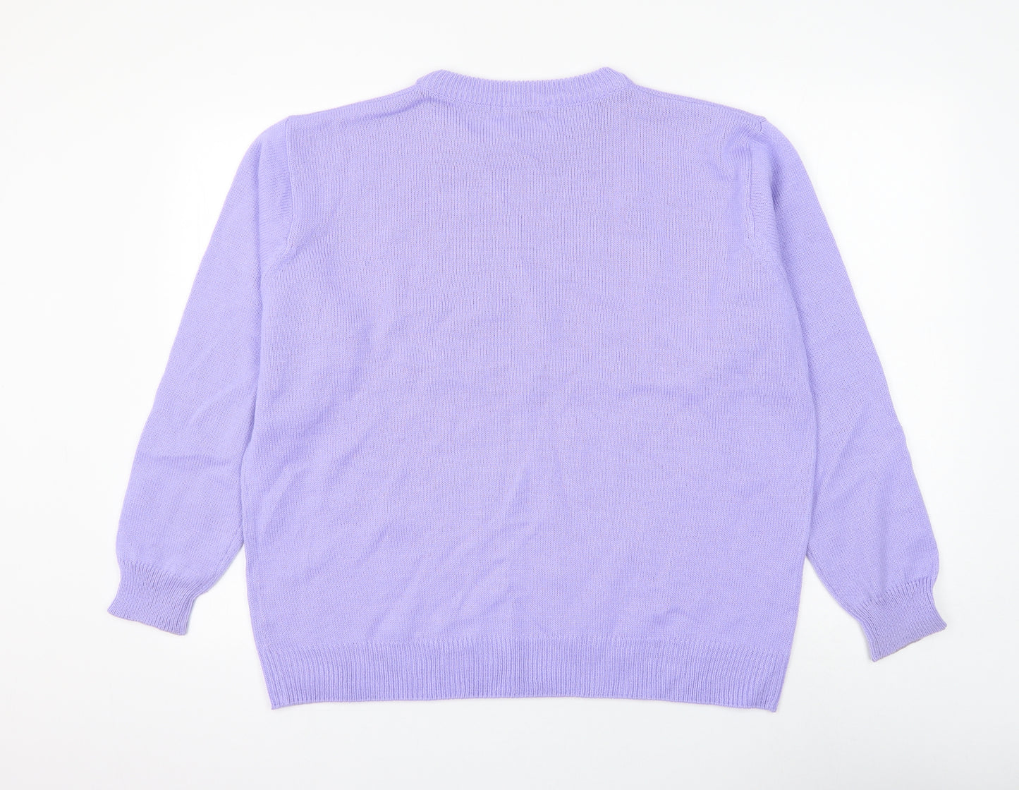 damar Womens Purple Round Neck Acrylic Pullover Jumper Size 20 - Size 20-22