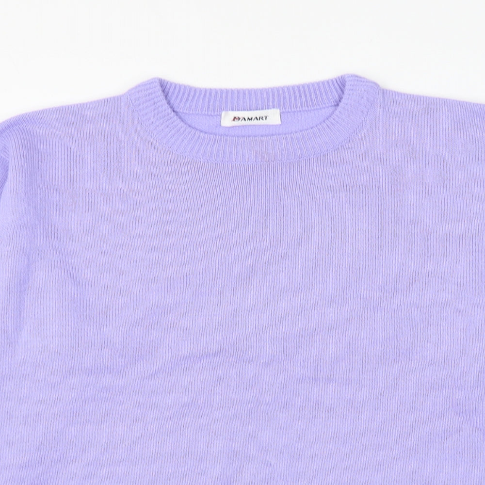 damar Womens Purple Round Neck Acrylic Pullover Jumper Size 20 - Size 20-22